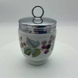 Royal Worcester White Lavinia Pattern Vintage Bone China Egg Coddler & Lid